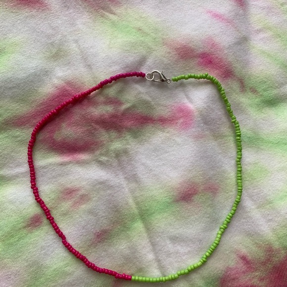 Pink and green tie dye T-shirt - Picture 7 of 7